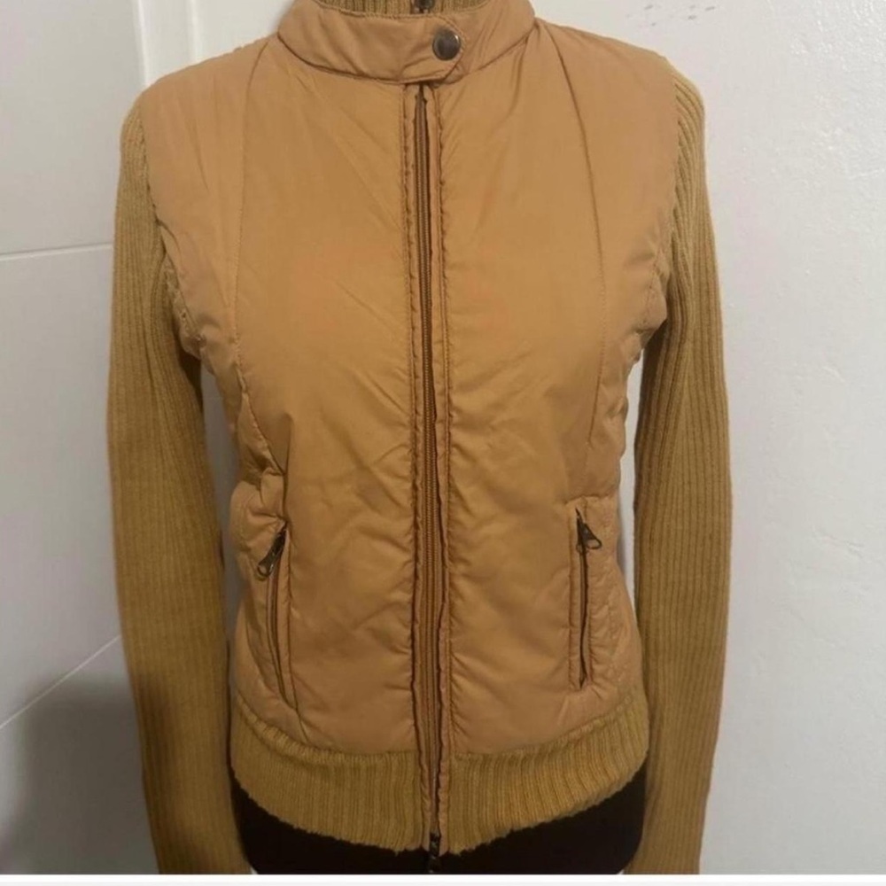Take Out Tan jackets with Knit Sleeves